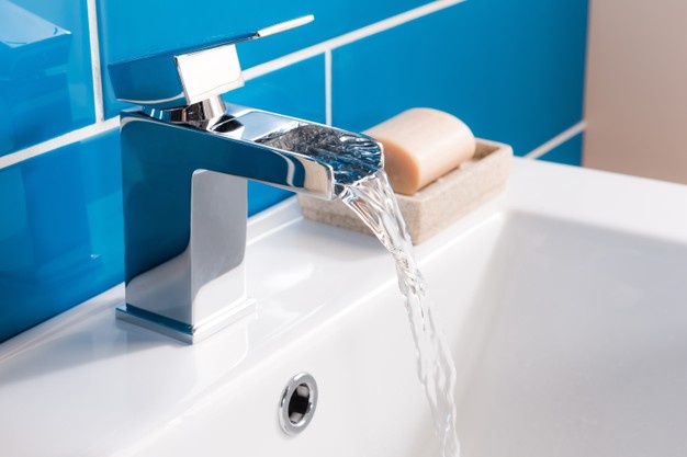new modern steel faucet with sink bathroom - waterman