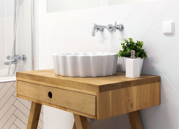 new modern bathroom sink decorated with vase captured white bathroom - waterman